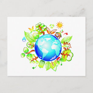 Green Earth Eco Friendly for Earth Day Briefkaart