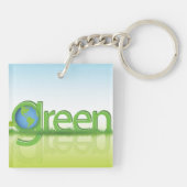 Green Earth World Sleutelhanger (Achterkant)