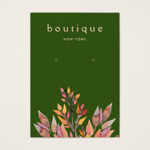 Green Earthy Jewelry Waring Display Card Visitekaartje