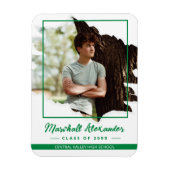 Green Edgy Abstract Torn Photo Afstuderen Magneet (Verticaal)