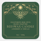 Green Editable Tarot Honeybee Étiquette (Devant)