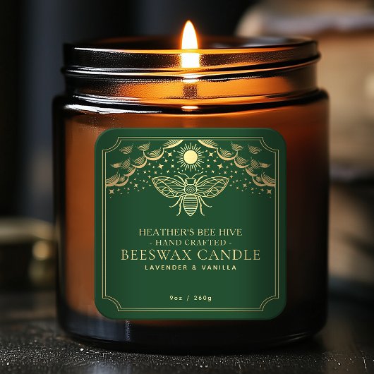Green Editable Tarot Honeybee Étiquette