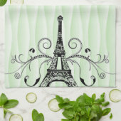 Green Eiffel Towel Flourish Kitchen Towel Theedoek (Gevouwen)