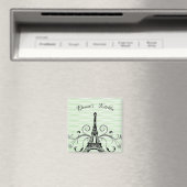 Green Eiffel Tower Flourish Magnet Magneet (Insitu (Vaatwasser))