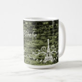 Green Eiffel Tower Grunge Café Mug (Devant droit)
