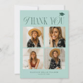 Green Elegance Graduation Merci Photo Collage (Devant)