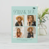 Green Elegance Graduation Merci Photo Collage (Debout devant)