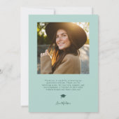 Green Elegance Graduation Merci Photo Collage (Dos)