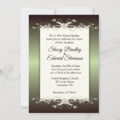 Green Elegance Shine Wedding Invitation Kaart (Voorkant)