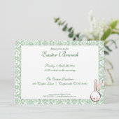 Green Elegant Brunch de Pâques Invitation (Debout devant)
