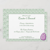 Green Elegant Brunch de Pâques Invitation (Devant / Derrière)