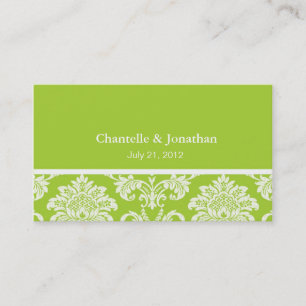 Green Elegant Damask Visitekaartje