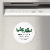 Green Elegant Dragons Save the Date Magnet (In Situ (Lave-vaisselle))