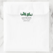 Green Elegant Dragons Save the Date Stickers (Sac)