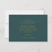Green Elegant Gold Script Modern Photo Wedding Bedankkaart (Achterkant)