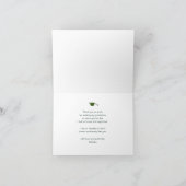 Green Elegant Gold Script Simple Photo Afstuderen Bedankkaart (Binnen)