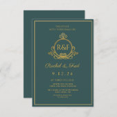 Green Elegant Golden Calligraphy Wedding (Voorkant / Achterkant)