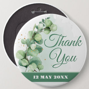 Green Elegant greenery Memorial bedankt je knoppen Ronde Button 6,0 Cm
