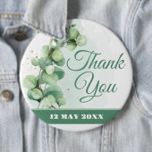 Green Elegant greenery Memorial bedankt je knoppen Ronde Button 6,0 Cm (In situ)