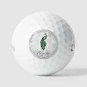 Green Elegant Peacock Golf Balls Golfballen (Voorkant)