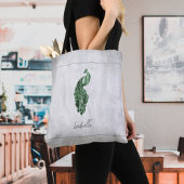 Green Elegant Peacock Persoonlijke Canvas tas