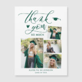 Green Elegant Script 4 Foto Afstuderen Dank u (Voorkant)