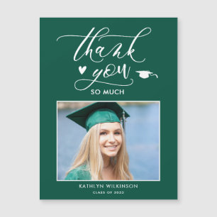 Green Elegant Script Simple Afstuderen Bedankt