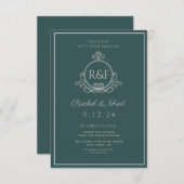 Green Elegant Siver Calligraphy Wedding (Voorkant / Achterkant)