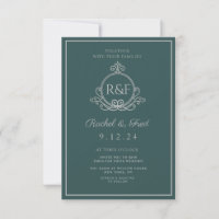 Green Elegant Siver Calligraphy Wedding