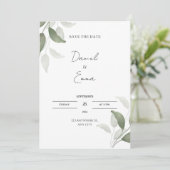 Green Elegant Wedding Invitation Kaart (Staand voorkant)
