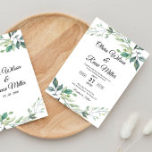 Green Elegant Wedding Kaart