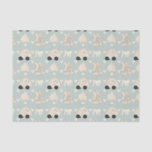 Green Elephant Baby Pattern Tissuepapier (Voorkant)