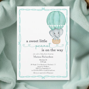Green Elephant Genderneutraal Baby shower Kaart