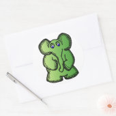 Green Elephant Ronde Sticker (Envelop)