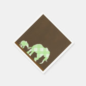 Green Elephants Brown Trendy Modern Baby shower Servetten (Hoek)