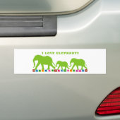 Green Elephants Walking Bumpersticker (Op auto)