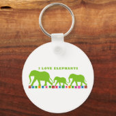 Green Elephants Walking Sleutelhanger (Voorkant)