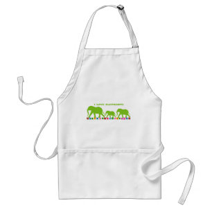 Green Elephants Walking Standaard Schort