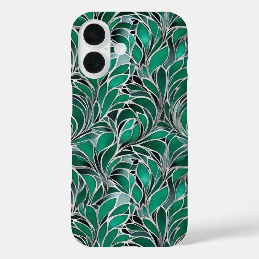 Green Emeral Silver-patroon Case-Mate iPhone Case (Achterkant)