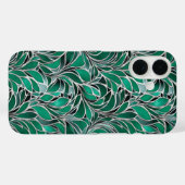 Green Emeral Silver-patroon Case-Mate iPhone Case (Achterkant (horizontaal))