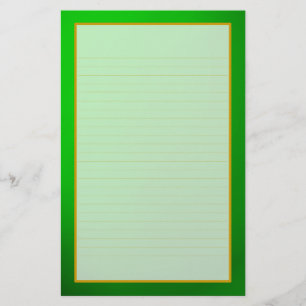 Green Emerald Fine Lined Stationery Briefpapier