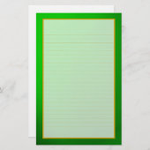 Green Emerald Fine Lined Stationery Briefpapier (Voorkant / Achterkant)