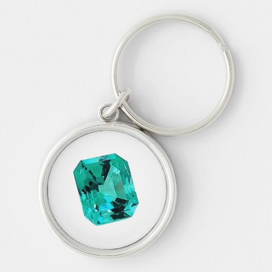 Green Emerald Gemstone Sleutelhanger (Voorkant)