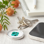 Green Emerald Gemstone Sleutelhanger (Zijkant)