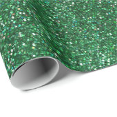 Green Emerald Glitter Sparkle Glam Elegant Cadeaupapier (Rol Hoek)
