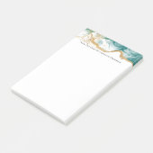 Green Emerald Gold Border Modern Trendy Waterverf Post-it® Notes (Schuin)