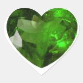 Green Emerald Heart Sticker (Voorkant)