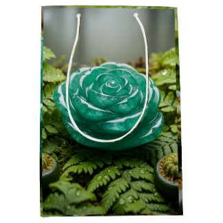 Green Emerald roos geschenktas Medium Cadeauzakje