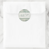 Green en Ivory Floral Dank u Sticker (Tas)