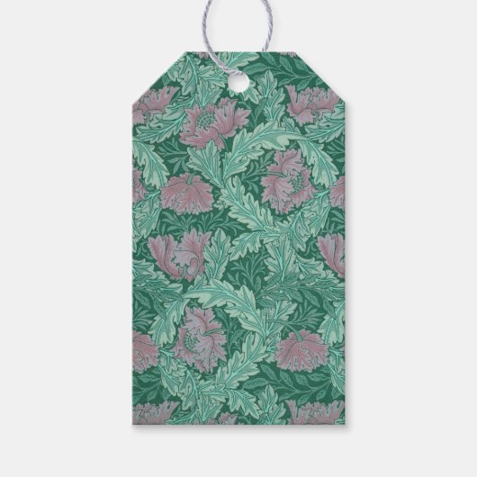 Green en Red Wreath Pattern (door William Morris) Cadeaulabel (Voorkant)